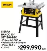Stanley - sierra banco 10" sst1801-b2c