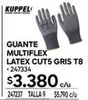 Guante -  Multiflex Latex Cut5 Gris T8