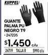 Guante -  Palma Pu Negro T9