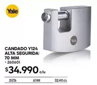 Yale - Candado Y124 Alta Seguridad