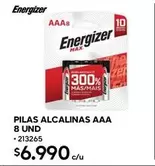 Energizer - Pilas Alcalinas Aaa 8 Und