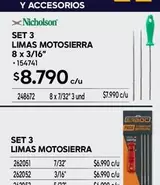 Set 3 Limas Motosierra