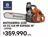 Husqvama - Motosierra 445e 45 Cc 0.8 Hp Espada 18"