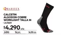 Calcetin Algodon Cobre Worklight Talla M