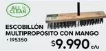 Clean - Escobillón Multiproposito Con Mango