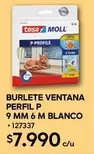 Burlete Ventana Perfil P 9 Mm 6 M Blanco