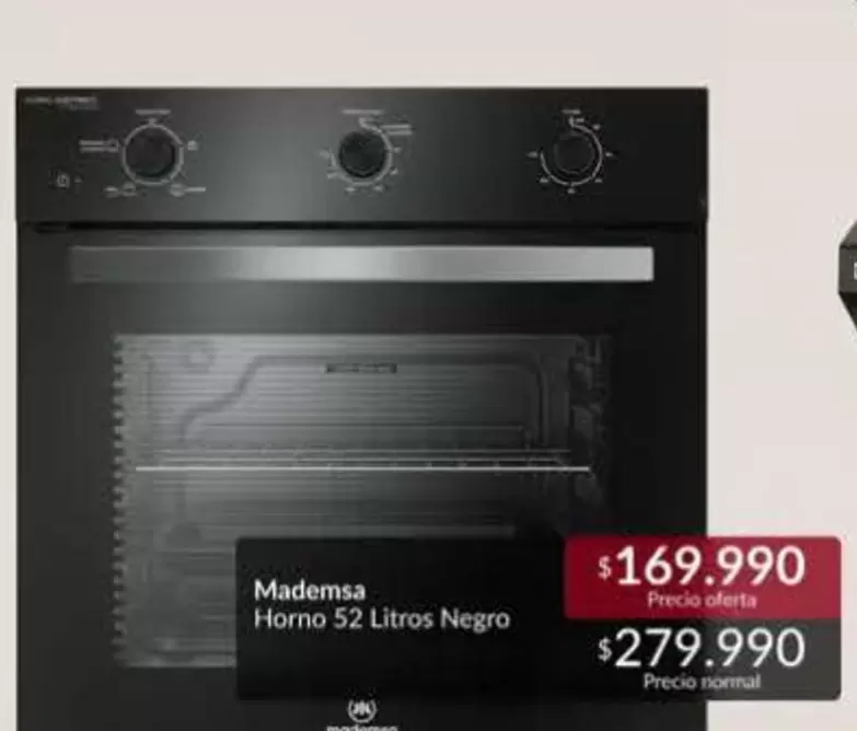 Mademsa - horno 52 litros Negro