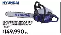 Hyundai - Motosierra 45 Cc 2.5 Hp Espada 16"