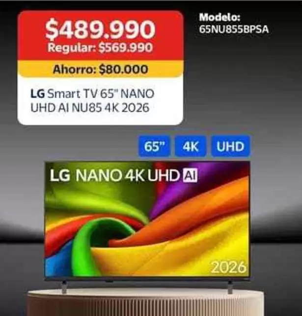 LG - Smart Tv 65" Uhd Ai Nu85 4k 2026