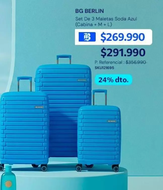 Set De 3 Maletas Soda Azul