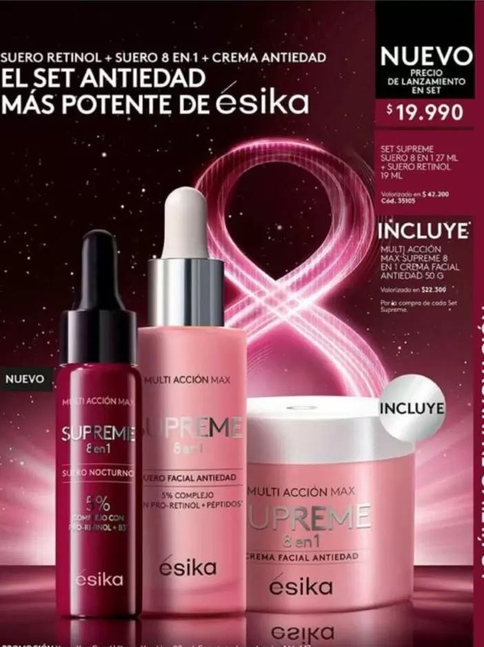 Supreme - Suero Retinol + Suero En 1 Crema Antiedad Mas Potente De Esika