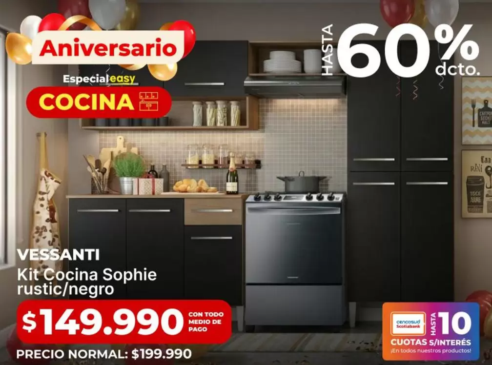 Vessanti - Kit'Cocina Sophie rustio/Negro