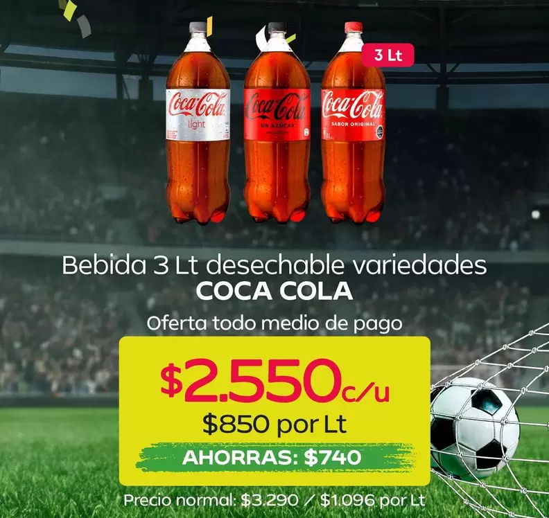 Coca Cola - Bebida 3 Lt Desechable Variedades