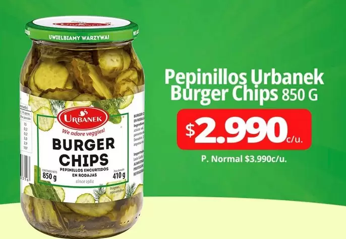 Pepinillos Urbanek Burger Chips
