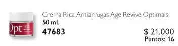 Optimals - Crema Rica Antiarrugas Age Revive