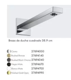 Gold - Brazo De Ducha Cuadrado 38.9 Cm
