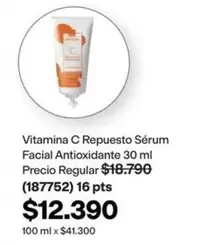 Vitamina C Repuesto Sérum Facial Antioxidante