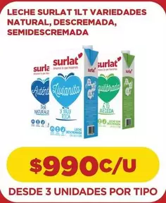 Surlat - Leche  1lt Varie Dades Natural, Descremada, Semidescremada