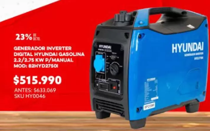 Hyundai - Generador Inverter Digital Hyunda Gasolina