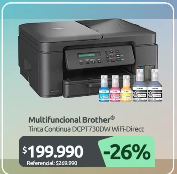 Brother - Multifuncional Tinta Continua Dcpt730dw Wifi-Direct