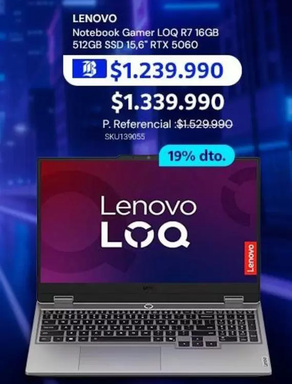 Lenovo - Notebook Gamer 16gb 512gb SSD Rtx 5060