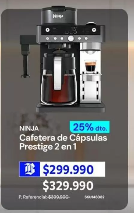 Cafetera De Capsulas Prestige 2 En 1