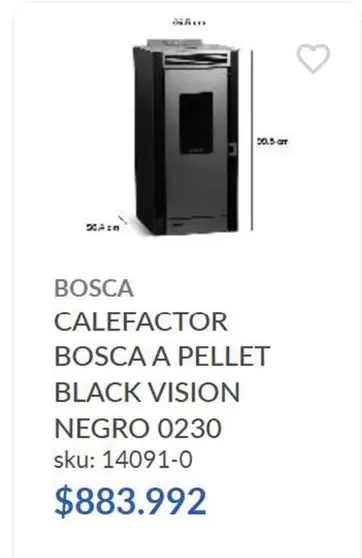 Bosca - Calefactor A Pellet Black Vision Negro