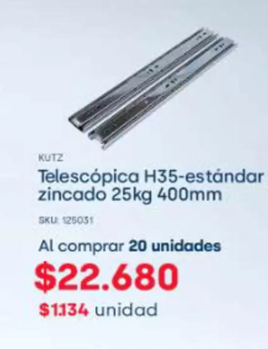 Telescópica H35-estándar Zincado