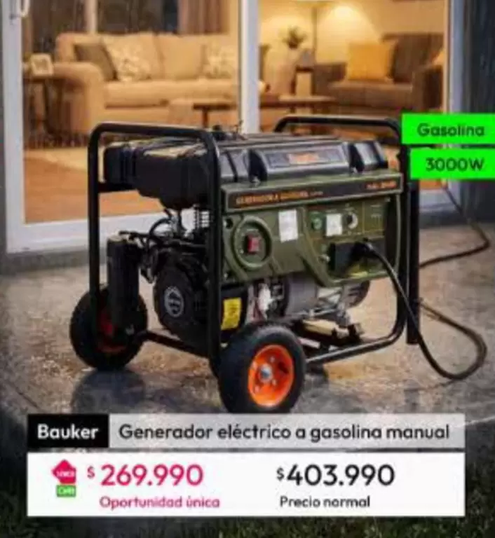 Bauker - Generador Electrico A Gasolina Manual