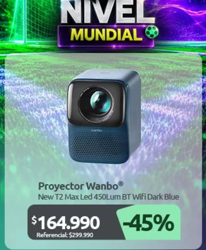 Proyector Wanbo® New 12 Max Led 450lum Bt Wifi Dark Blue