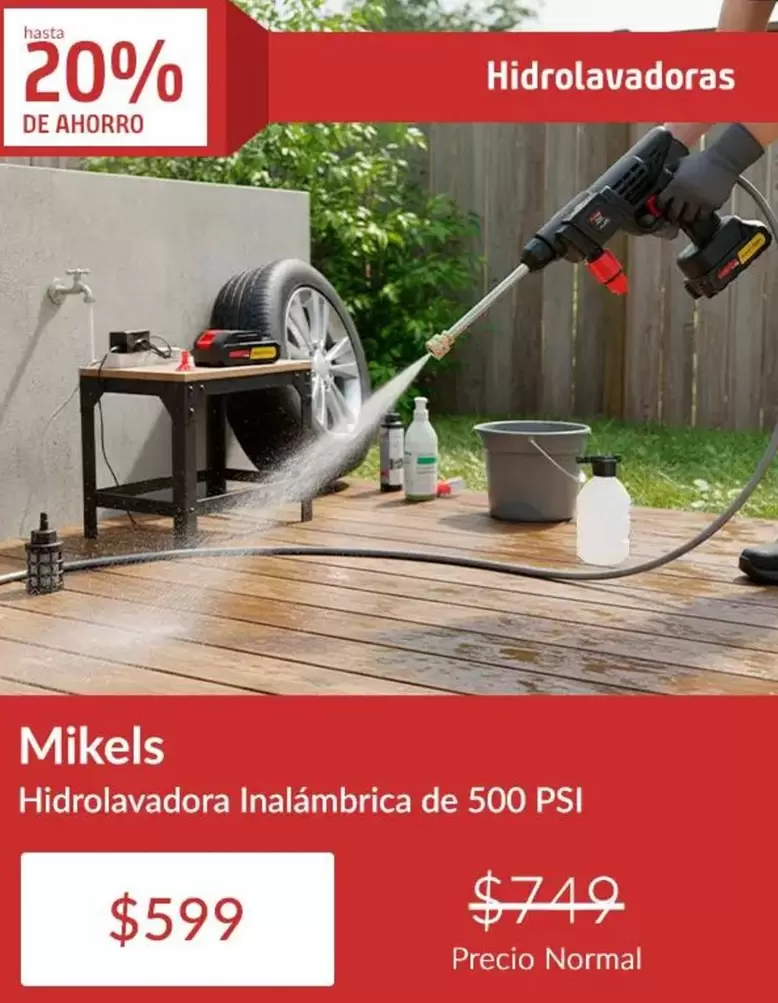 Hidrolavadora Inalámbrica De 500 PSI