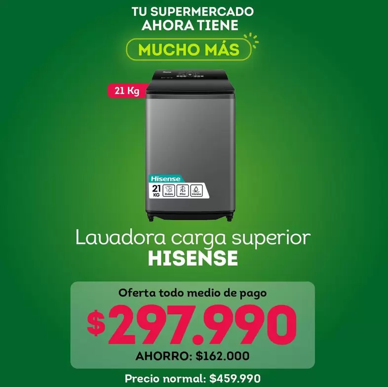 Hisense - Lavadora Carga Superior