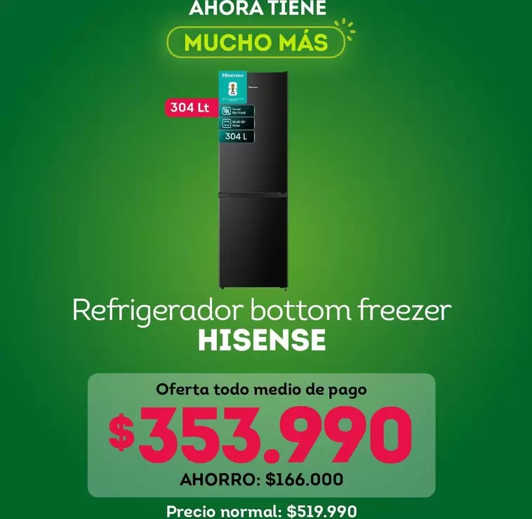 Hisense - Refrigerador Bottom Freezer