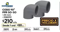 Hoffens - Codo 90° PPR So-SO