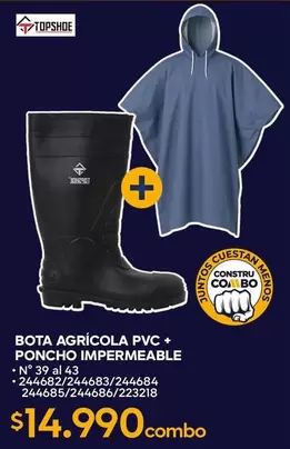 Bota Agricola Pvc + Poncho Impermeable