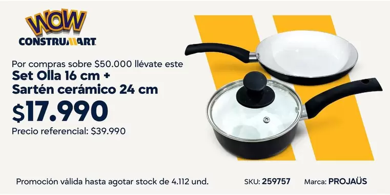 Set Olla 16 Cm + Sartén Ceramico