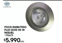 Foco Embutido Fijo Gu10 50 W Niquel