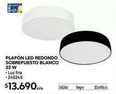 Plafon Led Redondo Sobrepuesto Blanco 22 W
