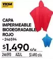 Capa impermeable biodegradable rojo