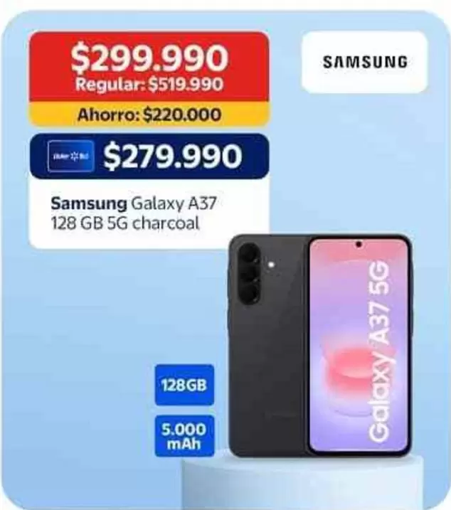 Samsung - Galaxy A37 128GB 5G Charcoal