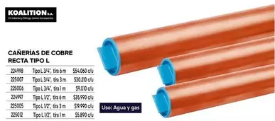 Canerías De Cobre Recta Tipo L