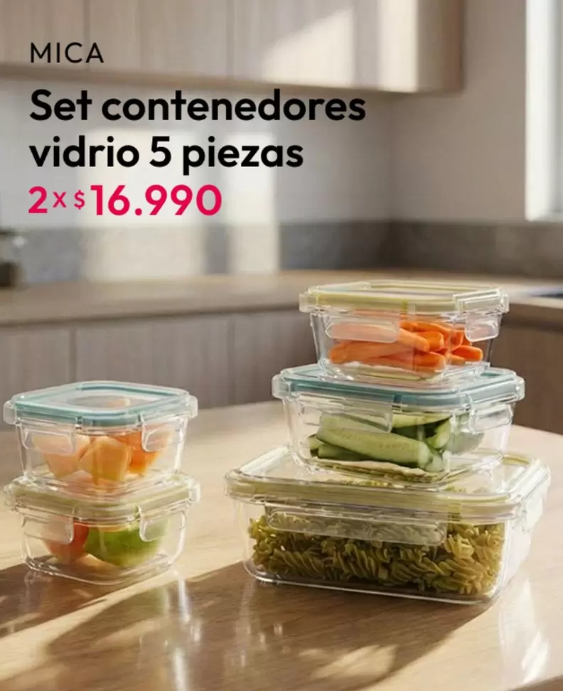 Set Contenedores Vidrio 5 Piezas