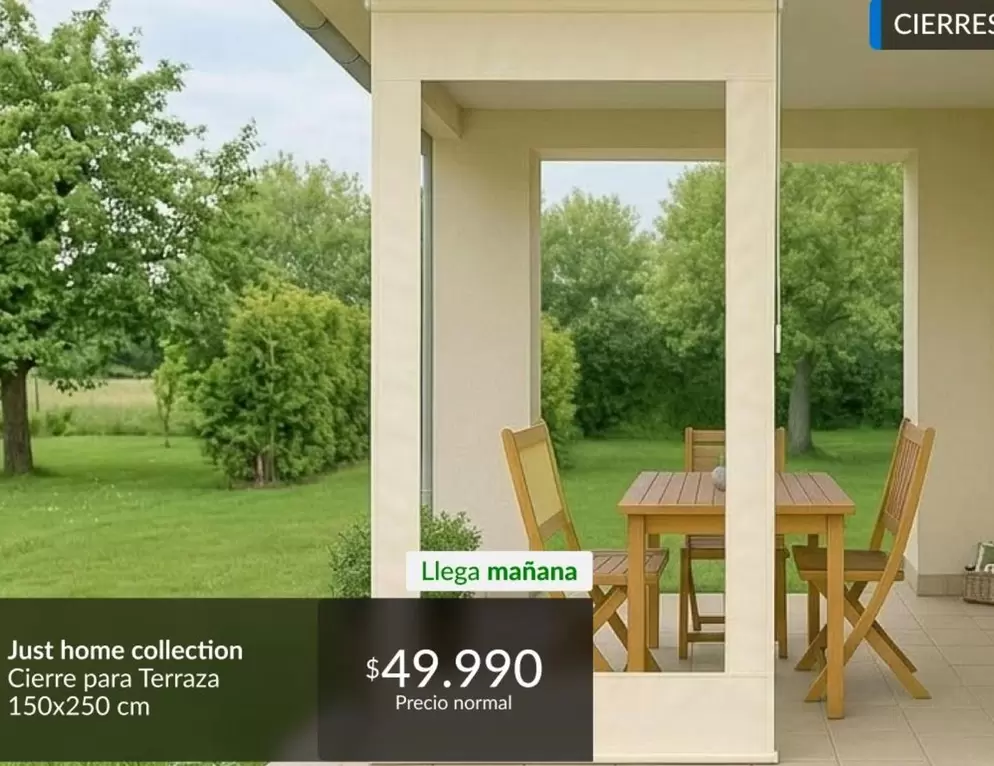 Just Home Collection Cierre Para Terrza