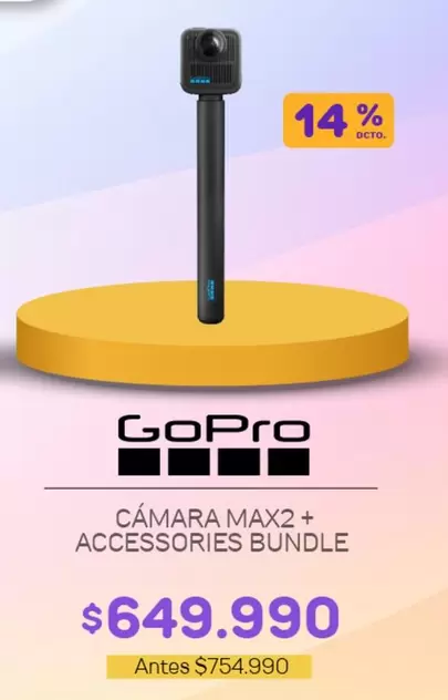 GoPro - Camara Max2 + Accessories Bundle