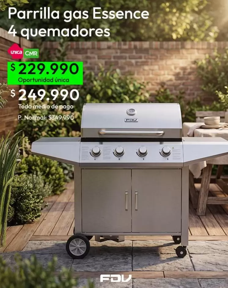 Essence - Parrilla Gas 4 Quemadores