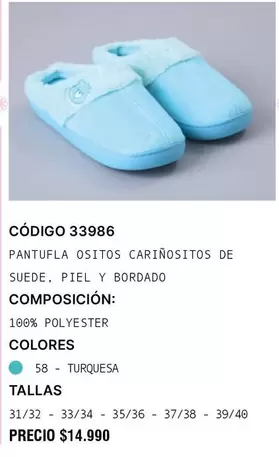 Pantufla Ositos Carinositos De Suede