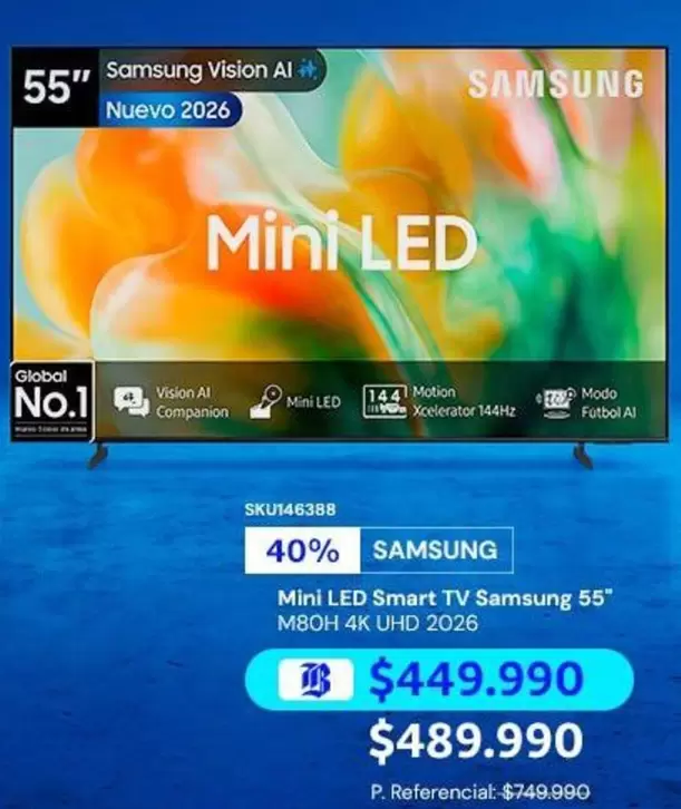 Samsung - Mini Led Smart Tv 55'' M80H 4K UHD 2026