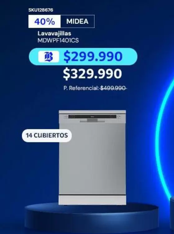 Midea - Lavavajillas Mdwpf1401cs