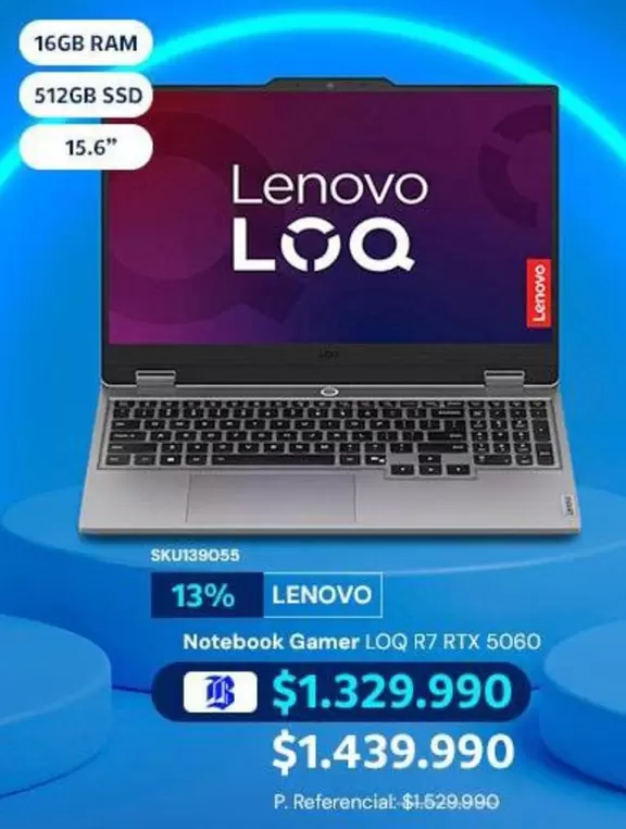 Lenovo - Notebook Gamer LOQ R7 RTX 5060