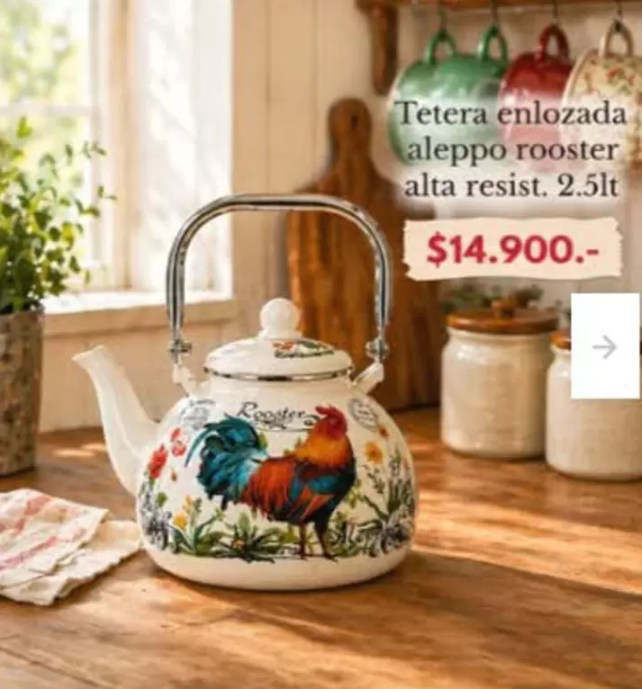 Tetera Enlozada Aleppo Rooster Alta Resist